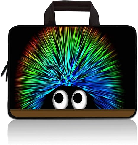 Color Burst Fuzzy Monster Laptop Bag – Glow Edition